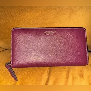 Kate Spade Large Continental Wallet-Cameron-Cherrywood 610-Leather